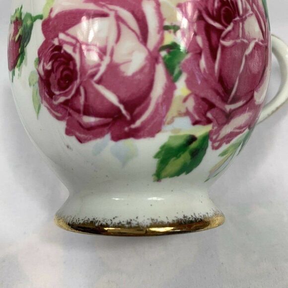 Lady Margaret Tea Cup & Saucer Fine Bone Queen Anne China Roses Print England - Picture 6 of 12